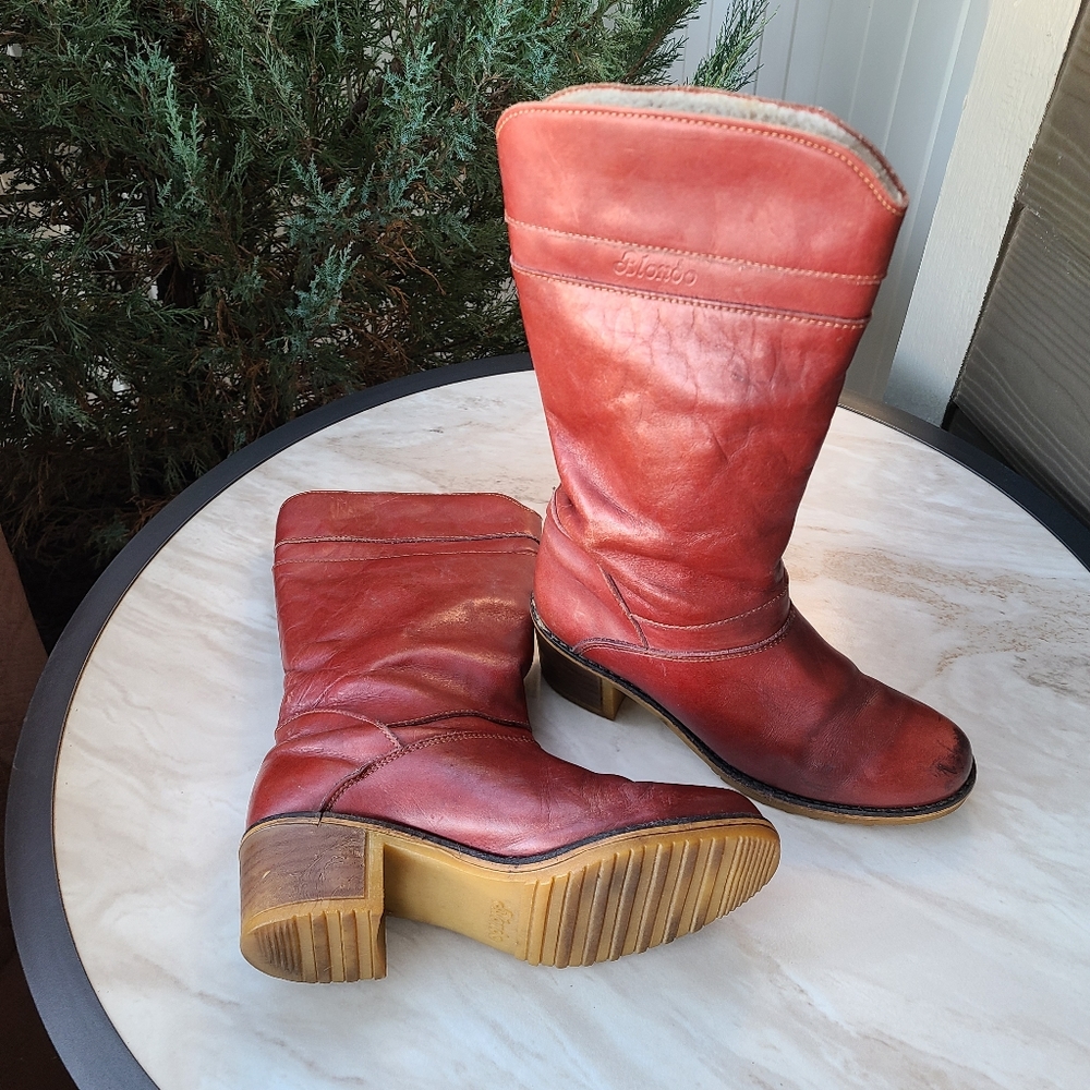 Red  Vintage Blondo Knee Boots Sz 8